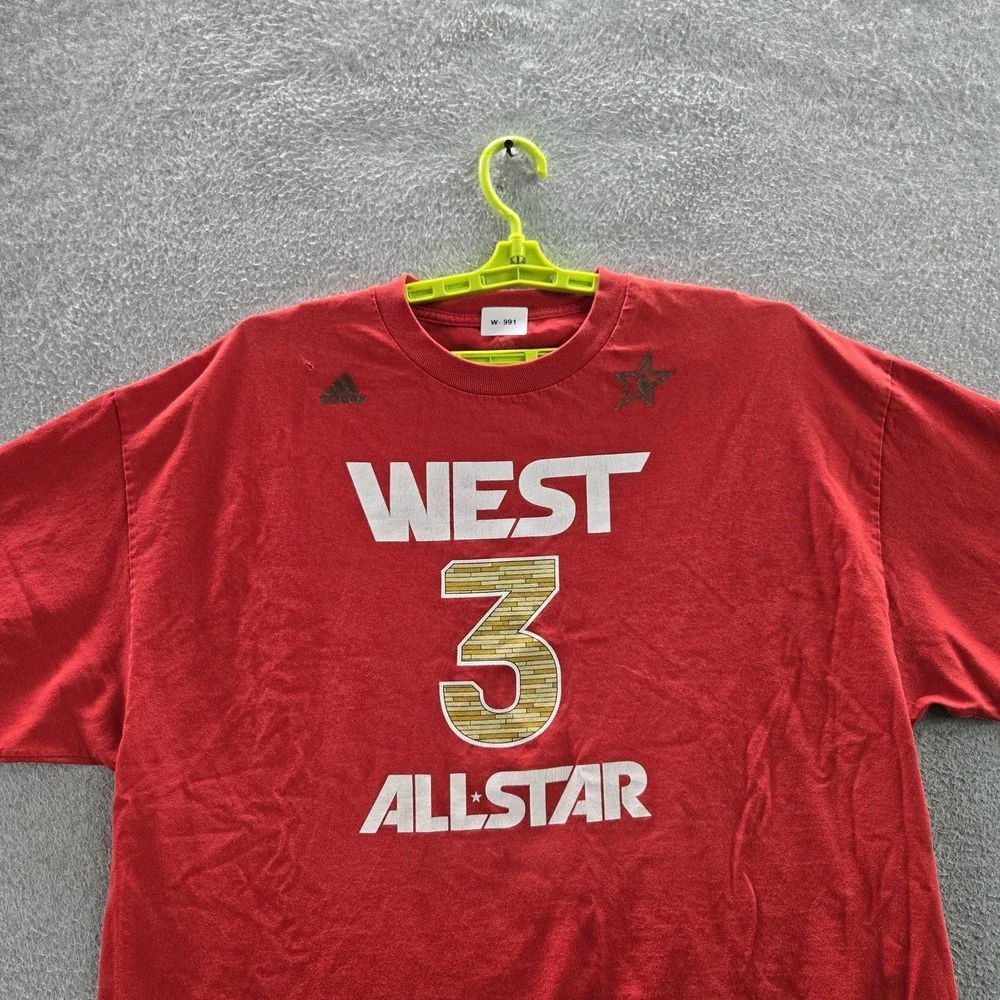 Adidas Men Shirt 2XL Red Graphic All Star Chris Paul 3 Short Sleeve Logo READ
